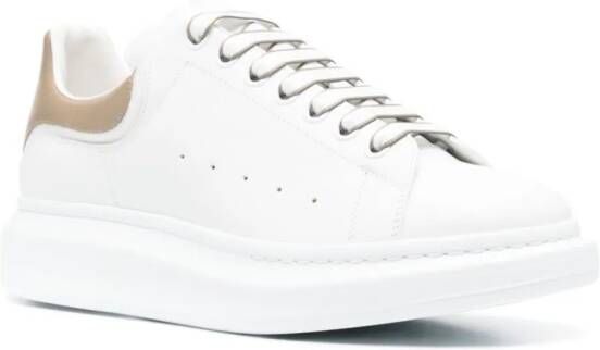 Alexander McQueen Larry leren sneakers Wit