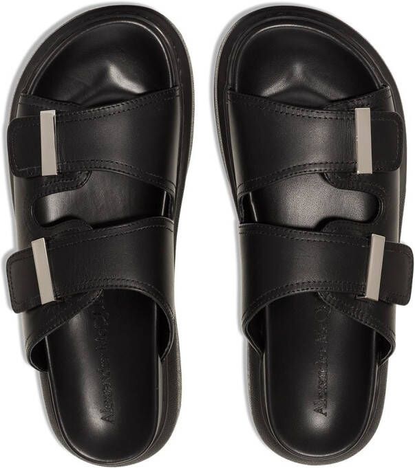 Alexander McQueen Leren sandalen Zwart