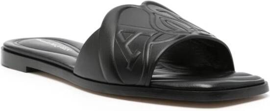 Alexander McQueen Leren sandalen Zwart