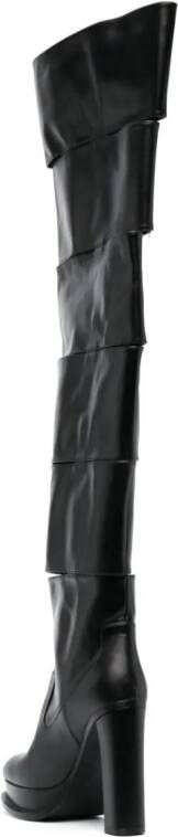 Alexander McQueen Overknee laarzen Zwart