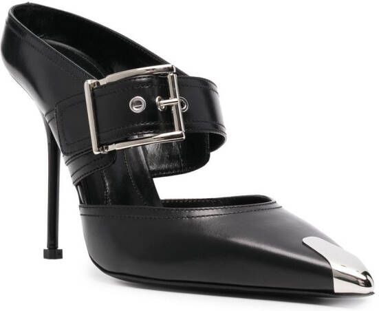 Alexander McQueen Pumps met metalen neus Zwart