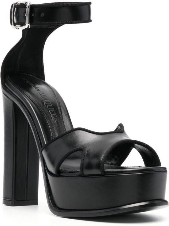 Alexander McQueen Pumps met open neus Zwart