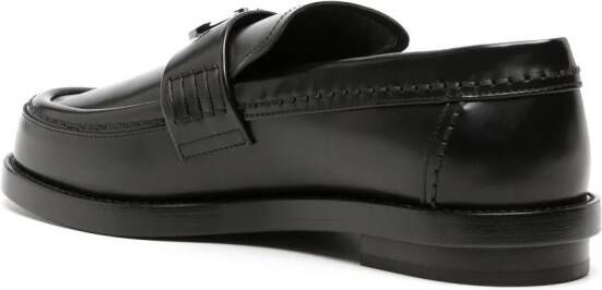 Alexander McQueen Leren loafers met Seal-plakkaat Zwart