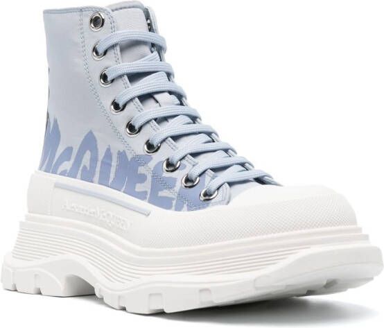 Alexander McQueen Tread Slick high-top sneakers Blauw