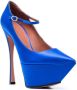 Amina Muaddi Angelica satijnen pumps Blauw - Thumbnail 2