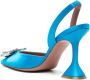 Amina Muaddi Begum satijnen pumps Blauw - Thumbnail 3