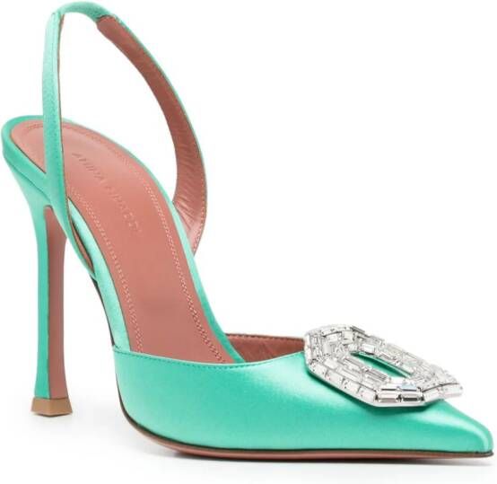 Amina Muaddi Camelia Sling pumps Groen