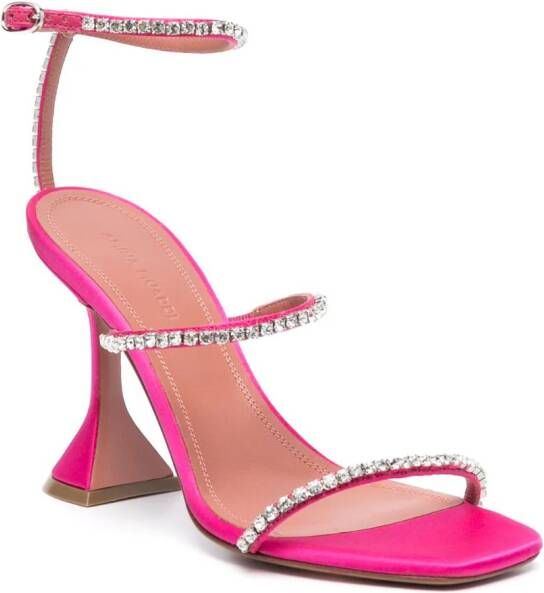 Amina Muaddi Gilda sandalen Roze