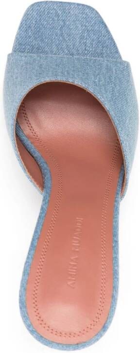 Amina Muaddi Lupita 100 mm denim muiltjes Blauw