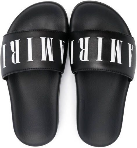 AMIRI KIDS Slippers met logoprint Zwart