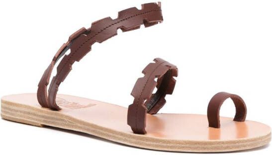 Ancient Greek Sandals Ele platte sandalen Bruin