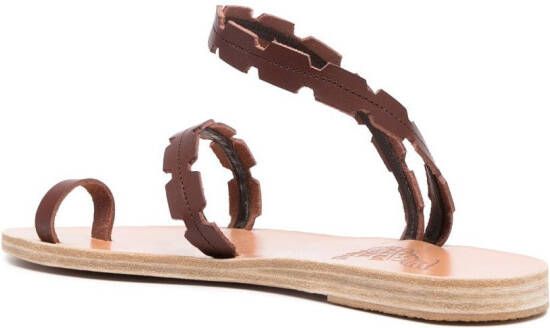 Ancient Greek Sandals Ele platte sandalen Bruin