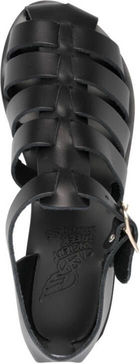 Ancient Greek Sandals Homere leren sandalen Zwart