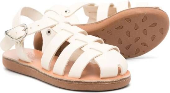 ANCIENT GREEK SANDALS KIDS Little Ektoras leren sandalen Wit