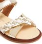 ANDANINES Leren sandalen met geweven bandje Goud - Thumbnail 4