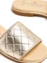 ANDANINES Leren sandalen met metallic afwerking Goud - Thumbnail 4