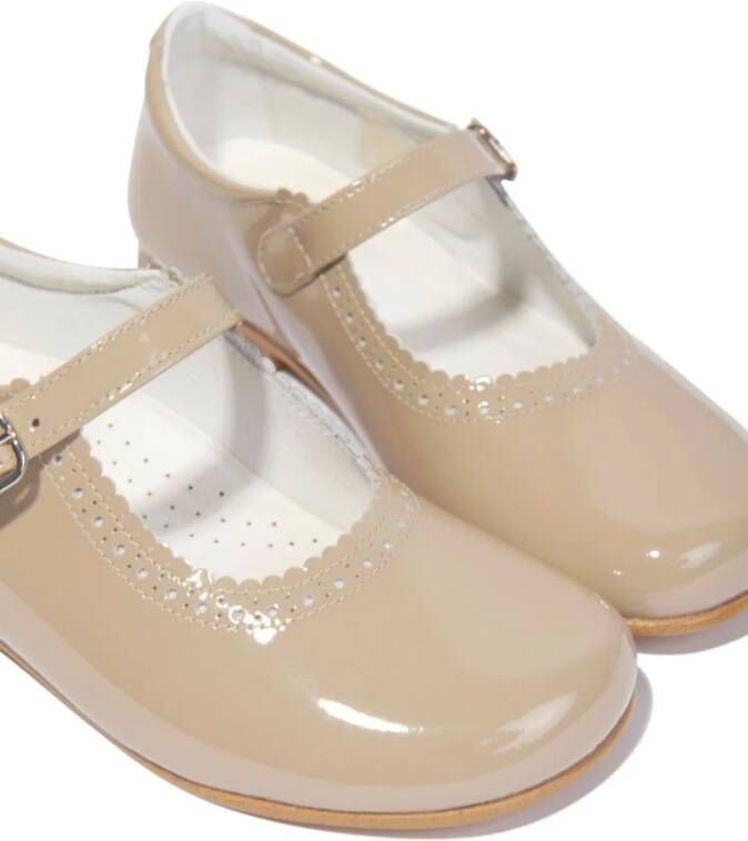 ANDANINES Lakleren ballerina's Beige