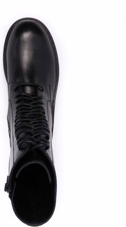 Ann Demeulemeester Leren combat boots Zwart