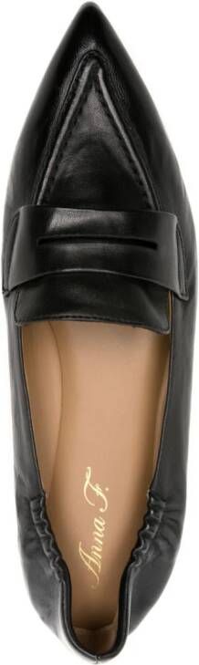 Anna F. 1451 leren loafers Zwart