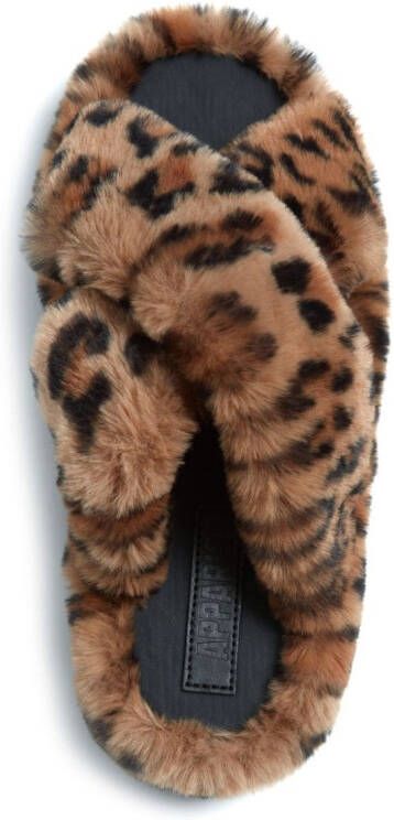 Apparis Biba slippers met luipaardprint Bruin