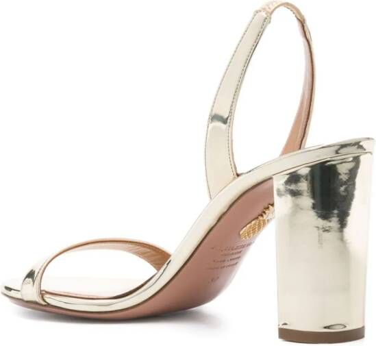 Aquazzura So Nude 85mm metallic leren sandalen Goud
