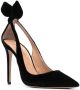 Aquazzura Bow Tie fluwelen pumps Zwart - Thumbnail 2