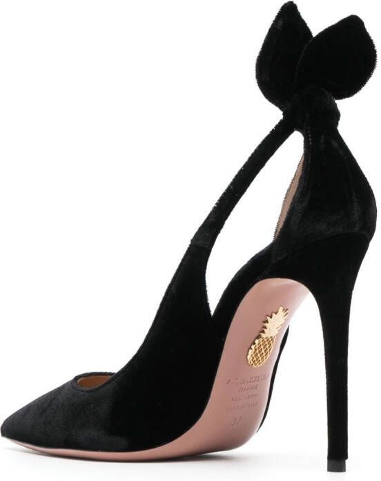 Aquazzura Bow Tie fluwelen pumps Zwart