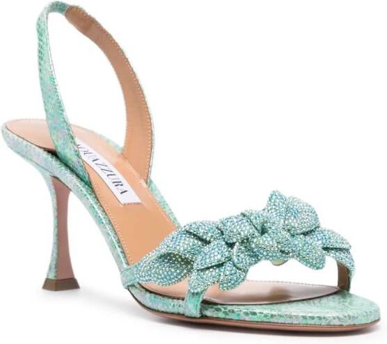 Aquazzura Glactic Flower 75 leren sandalen Blauw