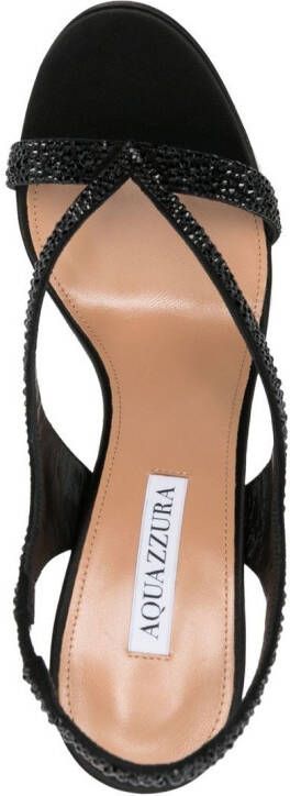 Aquazzura Izzy slingback sandalen verfraaid met kristallen Zwart