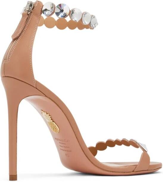 Aquazzura Maxi-Tequila leren sandalen Beige