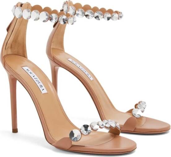 Aquazzura Maxi-Tequila leren sandalen Beige