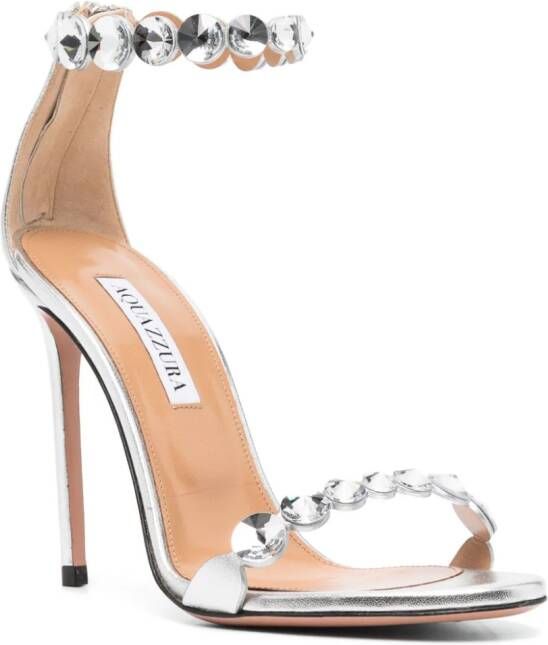 Aquazzura Maxi Tequila leren sandalen Zilver