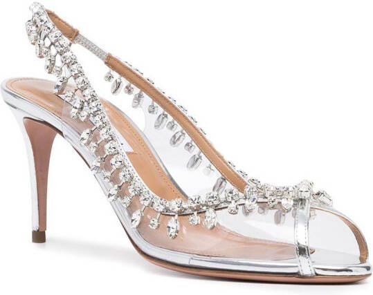 Aquazzura Pumps met verfraaide neus Zilver