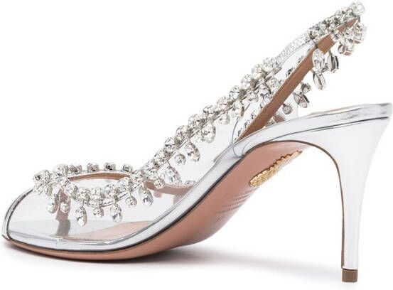 Aquazzura Pumps met verfraaide neus Zilver