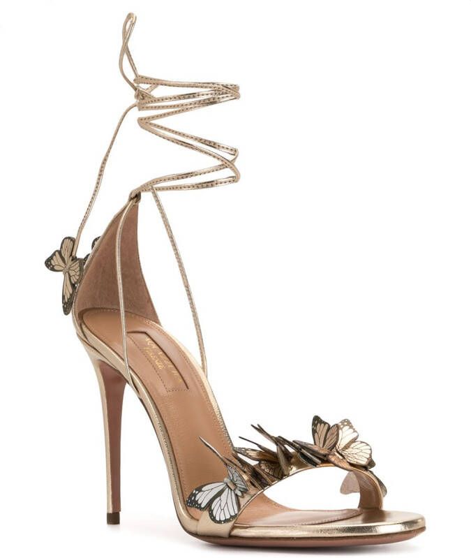 Aquazzura Sandalen verfraaid met vlinder Goud