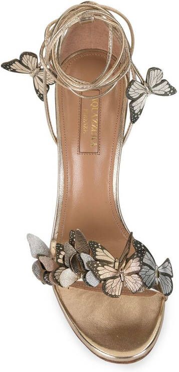 Aquazzura Sandalen verfraaid met vlinder Goud