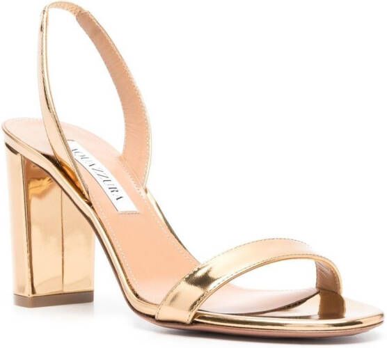 Aquazzura No Nude sandalen met blokhak Goud