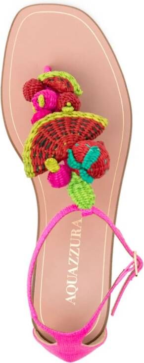 Aquazzura Strawberry Punch geweven sandalen Roze