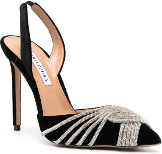 Aquazzura Ursina pumps met kristal Zwart