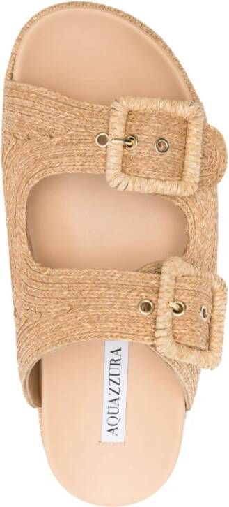 Aquazzura Vacanza raffia slippers Beige