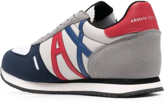 Armani Exchange Sneakers met colourblocking Blauw