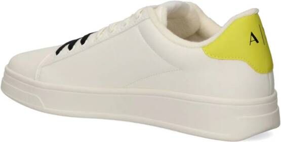 Armani Exchange Leren sneakers met dubbelkleurige veters Wit