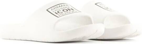 Armani Exchange Slippers met logoprint Wit