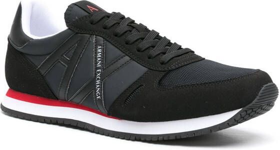 Armani Exchange Sneakers met logopatch Zwart