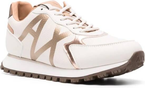 Armani Exchange Sneakers met logoprint Beige