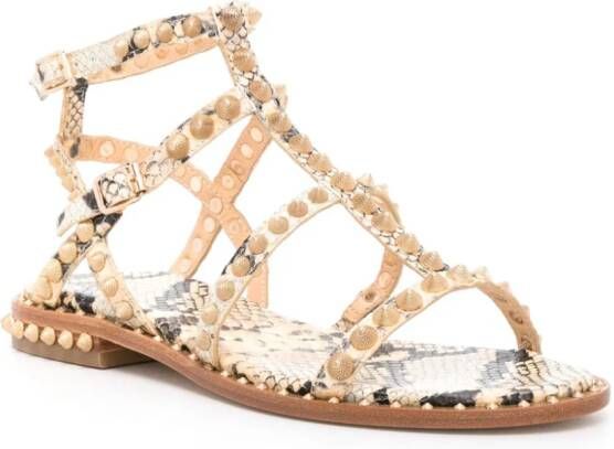 Ash Precious sandalen met pythonprint Beige