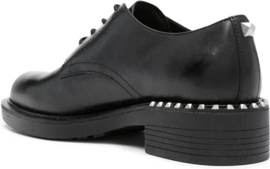 Ash Rockstud leren loafers Zwart