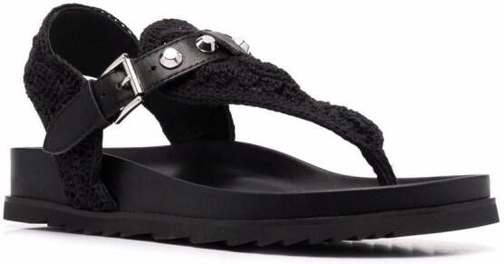 Ash Union sandalen met gehaakte bandjes Zwart