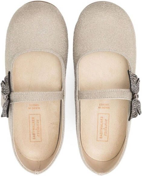 BabyWalker Metallic ballerina's met vlinderpatch Goud