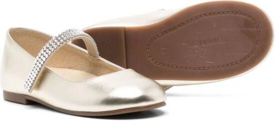 BabyWalker Metallic ballerina's verfraaid met kristallen Goud